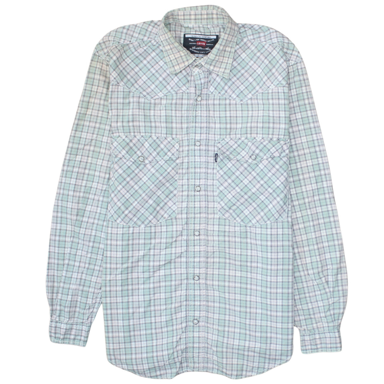Levi's Men's Green Check Long Sleeve Western Shirt Size S