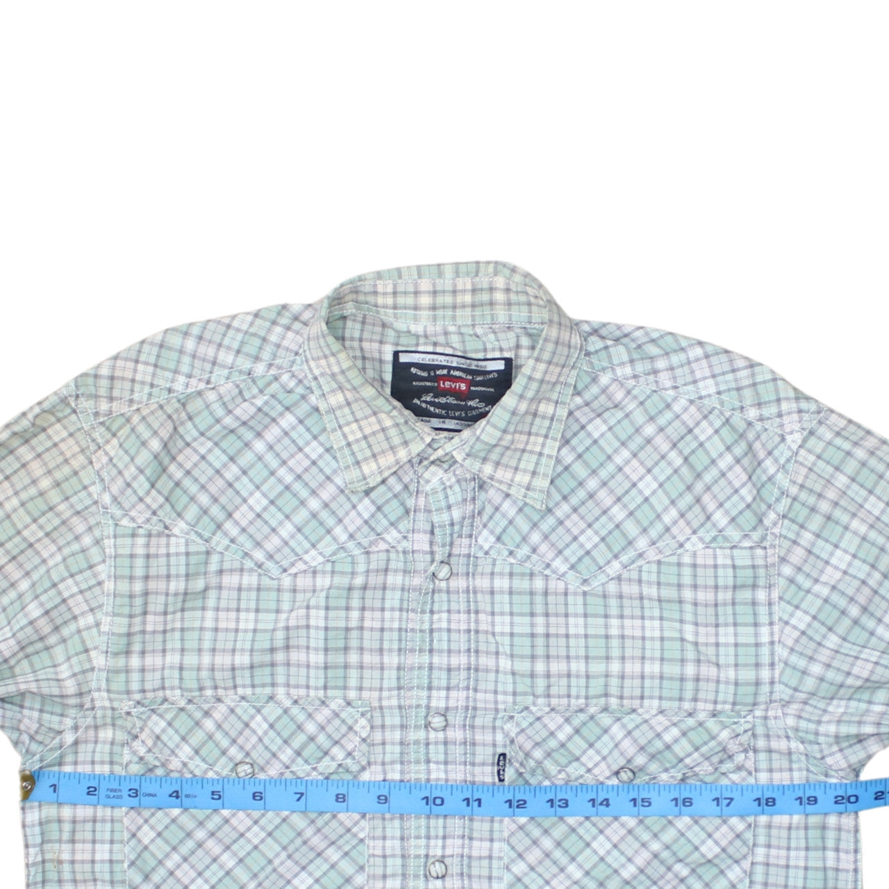 Levi's Men's Green Check Long Sleeve Western Shirt Size S