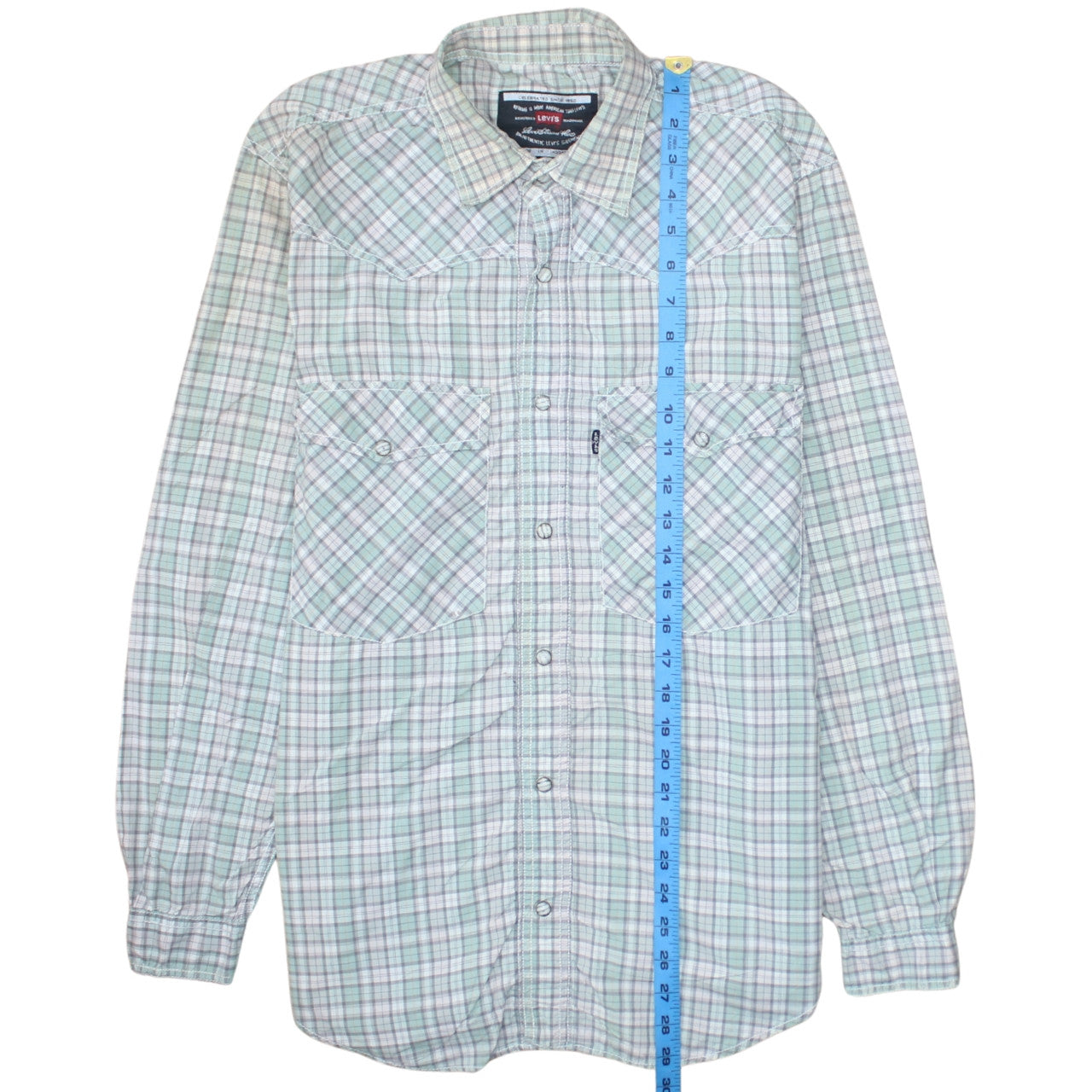 Levi's Men's Green Check Long Sleeve Western Shirt Size S