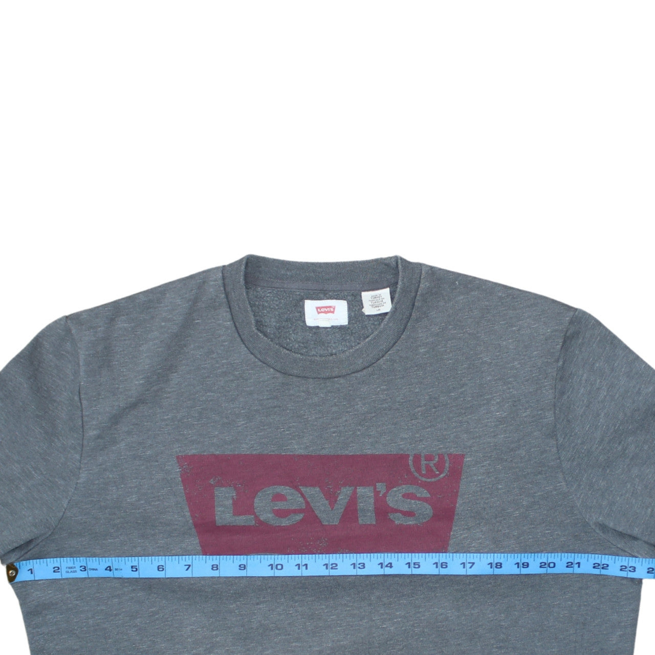 Levi's Men's Grey Logo Crew Neck Pullover Sweatshirt Size L