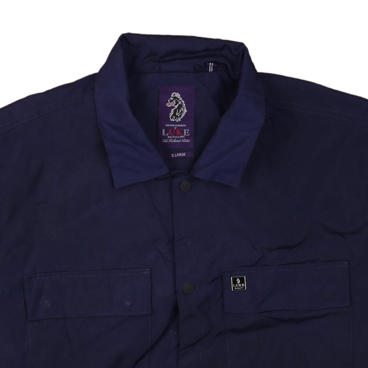 Luke Men's Blue XL Cotton Casual Button Jacket