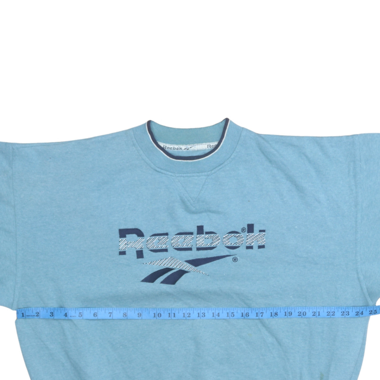Reebok Womens Blue Logo Pullover Sweatshirt M Regular Cotton Blend