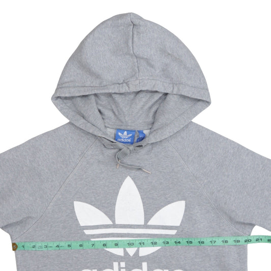 Adidas Men's Grey Pullover Hoodie Small Logo Fleece Sweatshirt