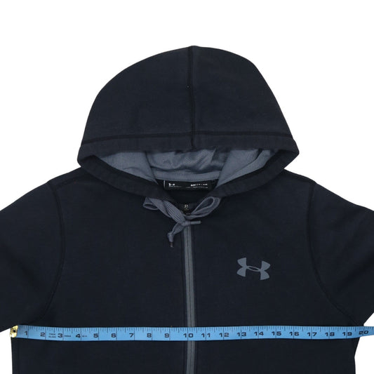 Under Armour Men's Black Full Zip Hoodie Small Slim Fit Fleece