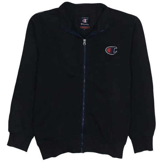 Champion Men's Black L Track Jacket Full Zip Logo Sportswear