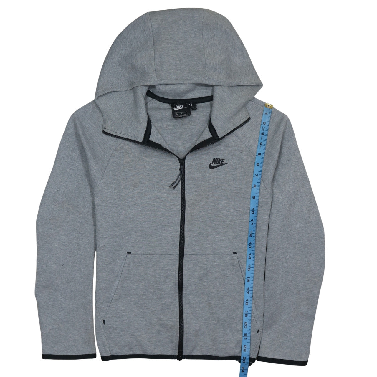 Nike Men Grey Full Zip Hoodie Small Sportswear Cotton Blend
