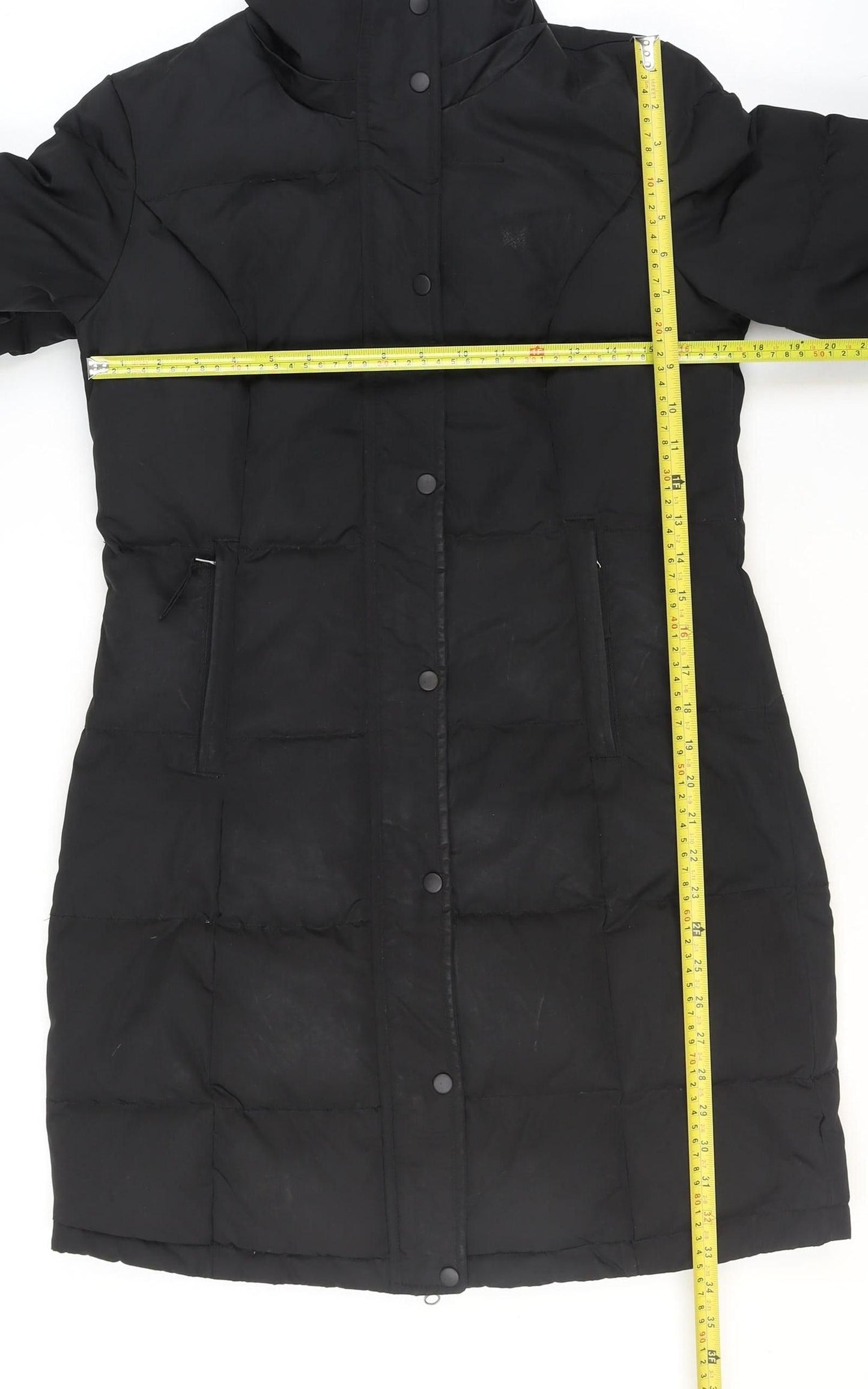 Crew Clothing Company Women's Black Size 8 Long Puffer Coat