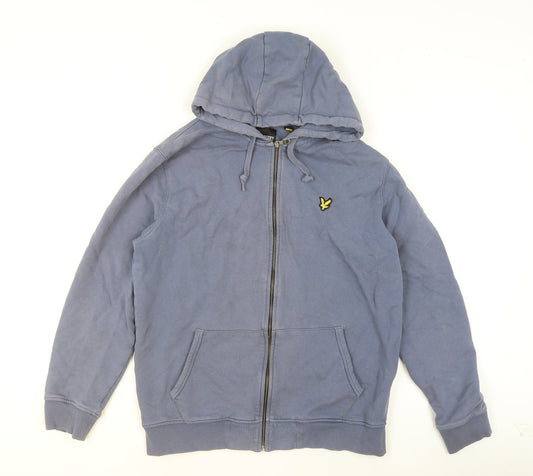 Lyle & Scott Men's Blue Full Zip Hoodie XL Cotton Hooded Sweatshirt