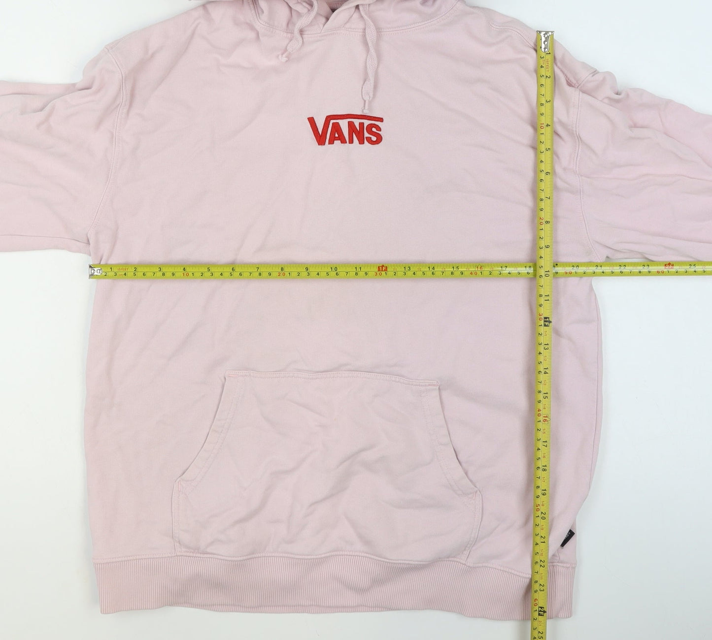 Vans Women’s Pink Hoodie Small Pullover Checkered Hood Cotton