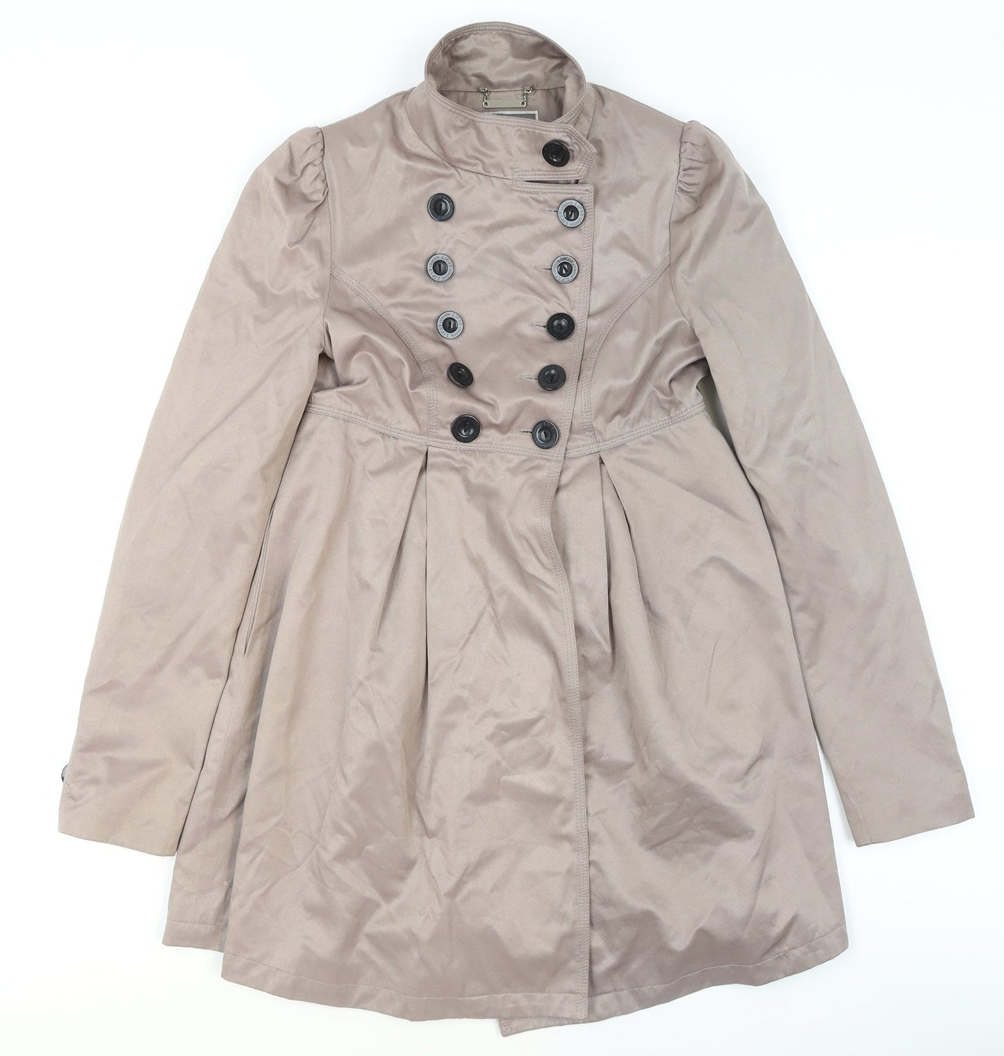 Lipsy Women’s Beige Double Breasted Trench Coat UK Regular Fit