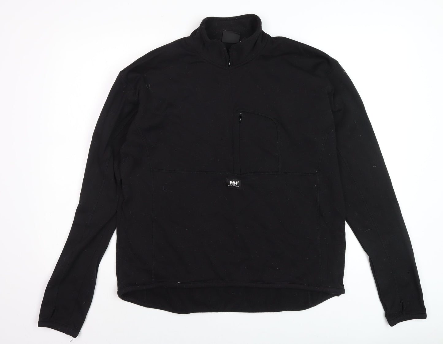 Helly Hansen Men's Black Fleece 1/4 Zip Pullover Sweatshirt L