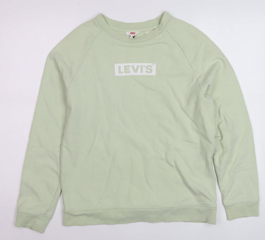 Levi's Women's Green Small Crew Neck Pullover Sweatshirt