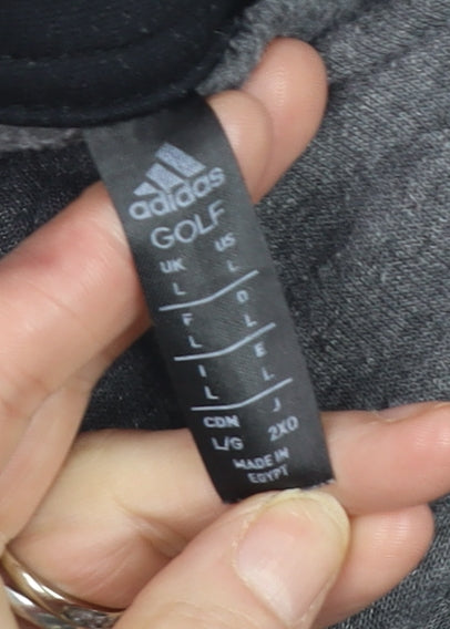 Adidas Men Grey Golf 1/2 Zip Mock Neck Fleece Sweatshirt L
