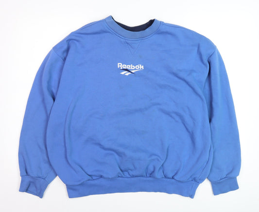 Reebok Men's Blue Pullover Sweatshirt L Vintage Crew Neck