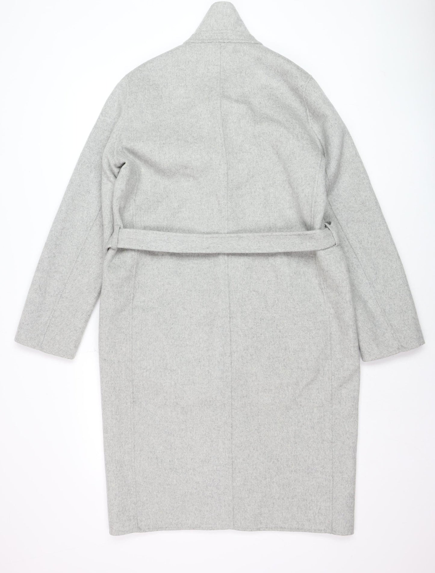 GAP Women’s Grey Wool Blend Long Belted Overcoat Size M