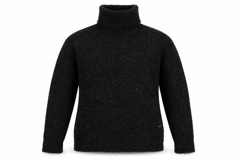 Sweaty Betty Women Black Roll Neck Wool Blend Jumper Size S Zip Detail