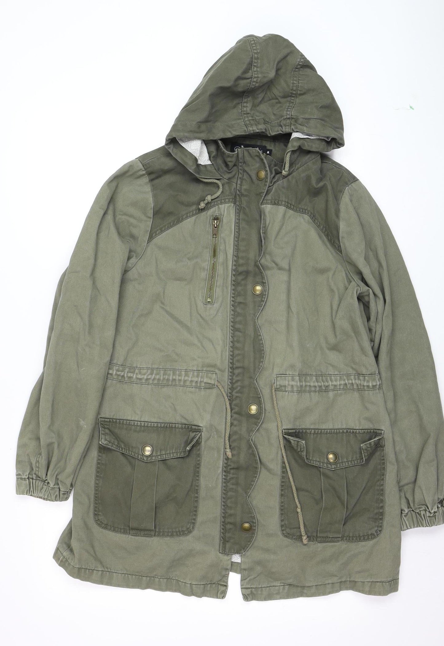 @Republic Men's Green Cotton Hooded Parka Jacket M