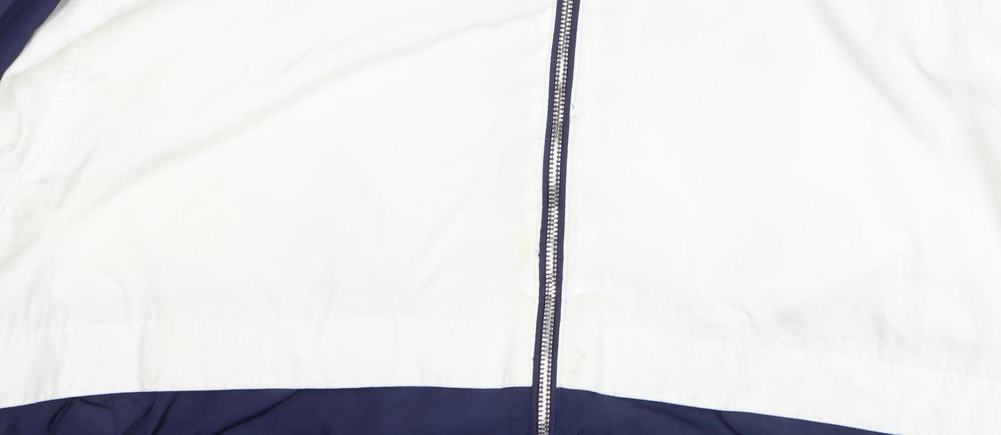 Tommy Hilfiger Men’s Blue White L Hooded Windbreaker Jacket
