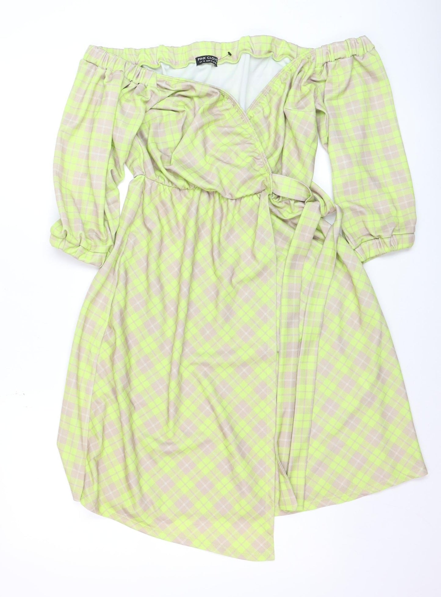 Pink Clove Women’s Multicoloured Off Shoulder Wrap Dress Size 16