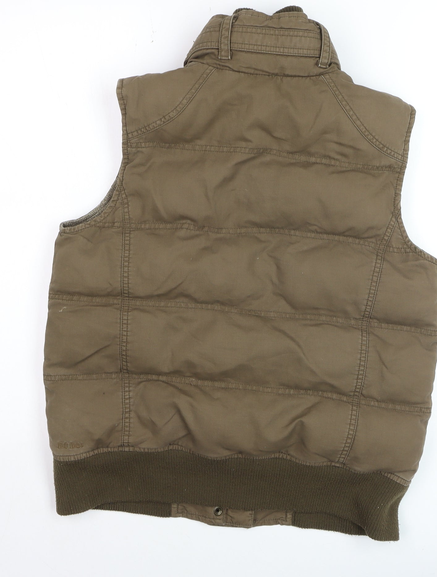 Fat Face Women's Brown Puffer Waistcoat Size 10 Cotton Lined