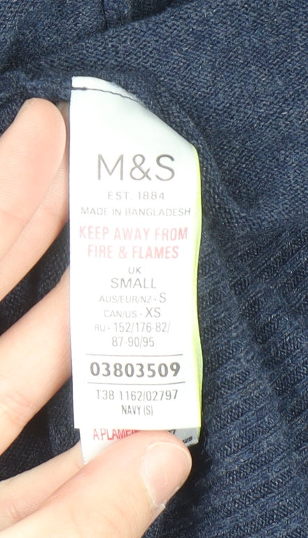 Marks and Spencer Womens Blue Knit Long Sleeve Cardigan Size S