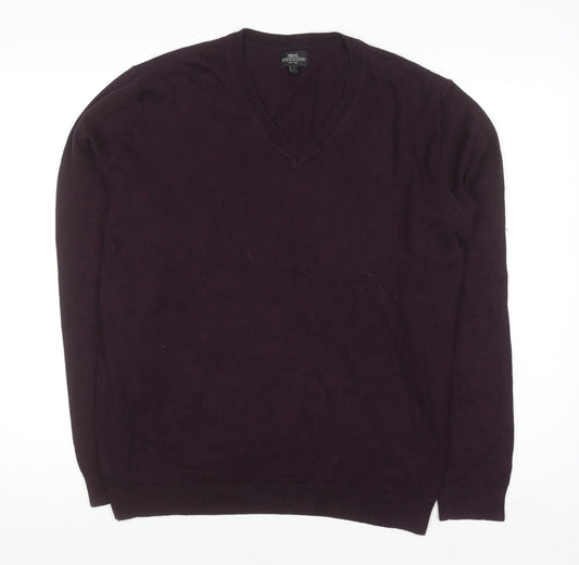 Next Men’s Purple Cotton V-Neck Jumper Size L