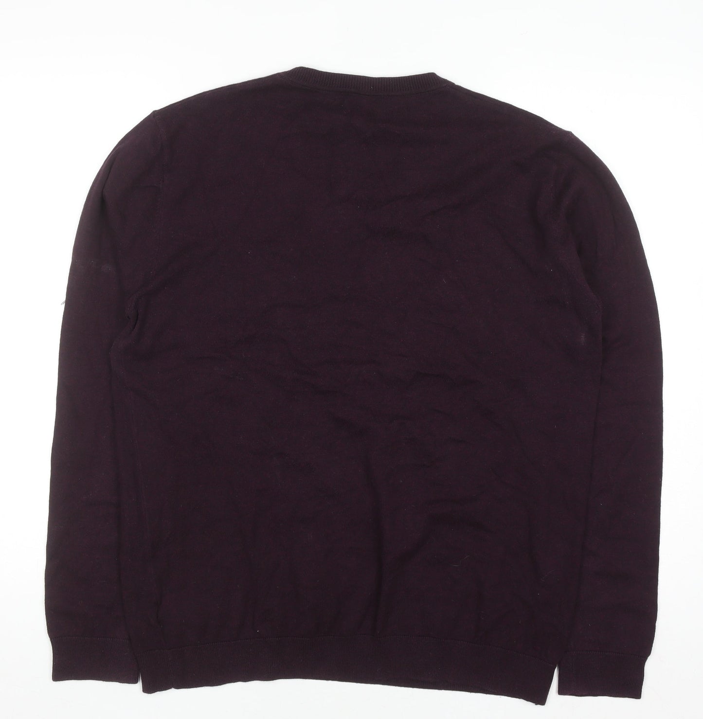 Next Men’s Purple Cotton V-Neck Jumper Size L