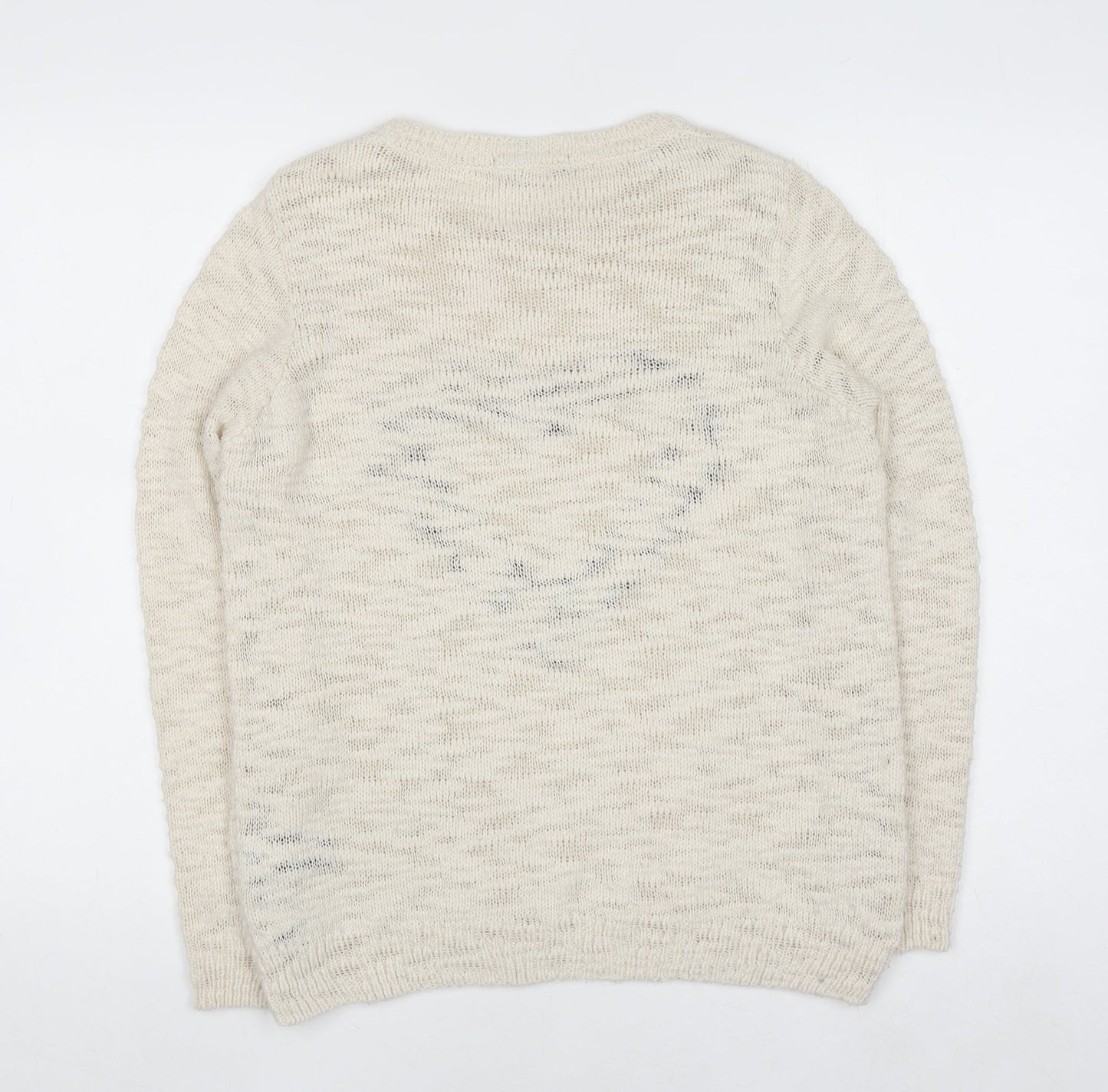 Marks and Spencer Women’s Ivory Heart Knit Jumper Size 10