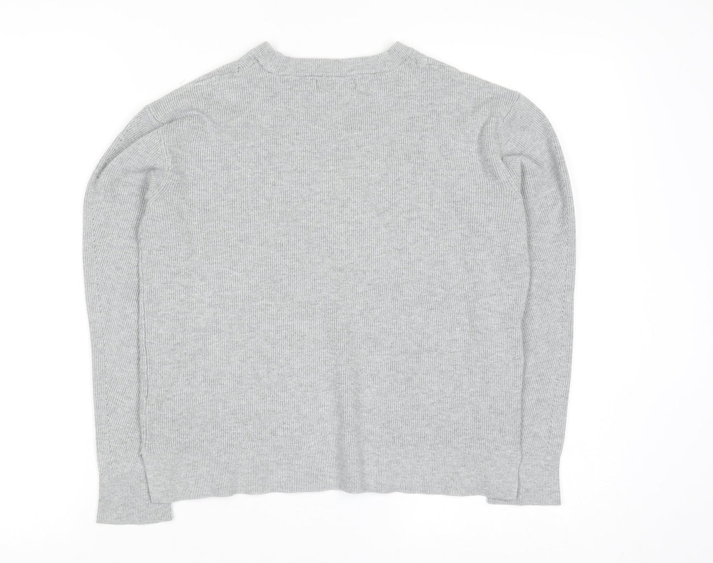 Marks and Spencer Women Grey Crew Neck Long Sleeve Pullover Jumper Size 10