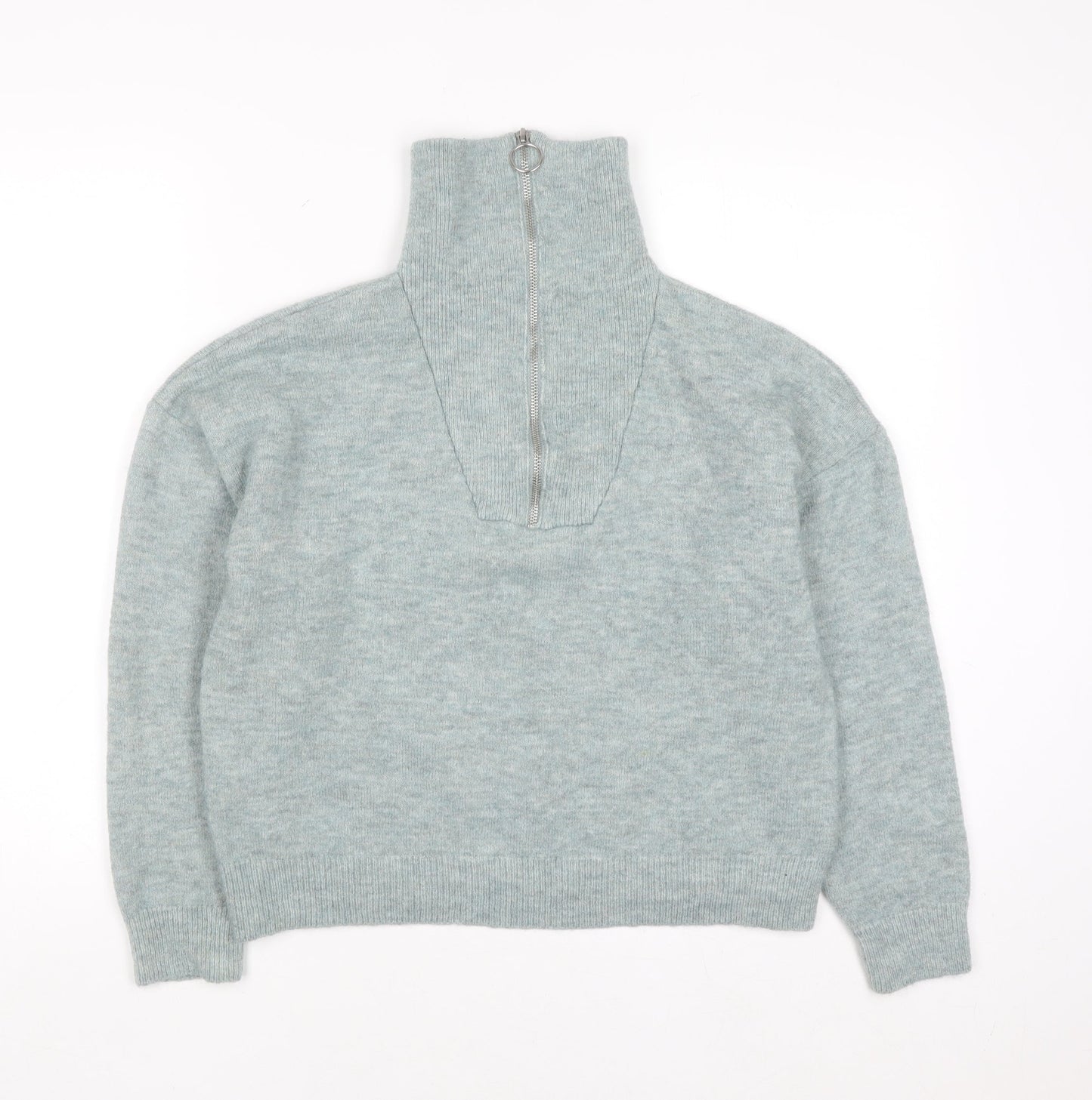 Golddigga Women’s Grey High Neck Half Zip Knit Jumper Size 14