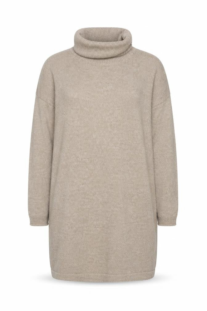 M&Co Women Beige Roll Neck Knit Jumper Dress UK 14-16