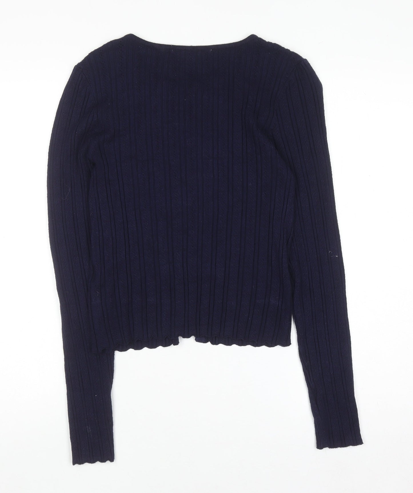 Kimchi Blue Women's Navy Bow Tie Cardigan XL Knit Jumper