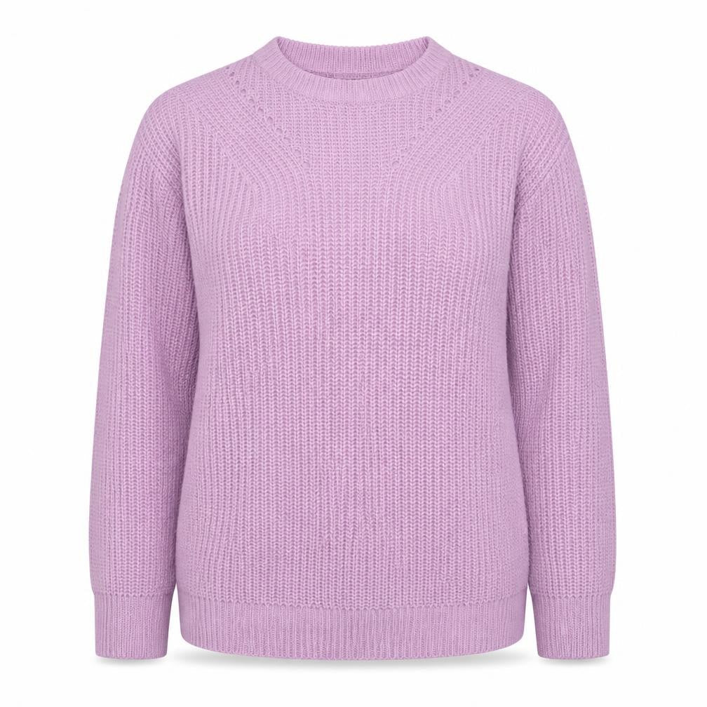 Paramour Women Purple Acrylic Chunky Knit Crew Neck Jumper Size S