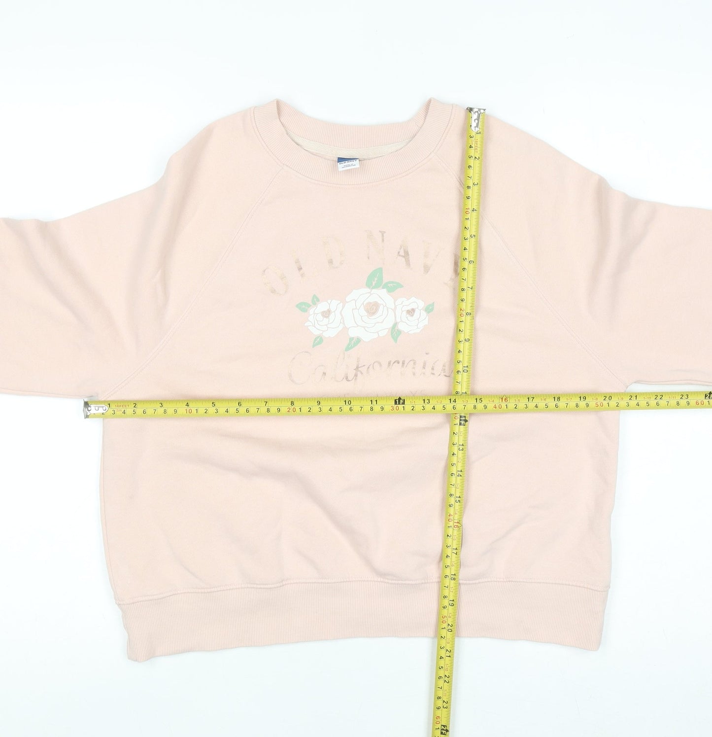 Old Navy Womens Pink XS Pullover Sweatshirt Floral Graphic