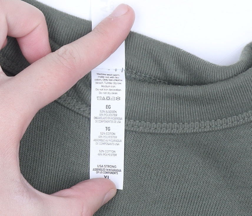 BELLA + CANVAS Men’s Green XL Pullover Fleece Sweatshirt