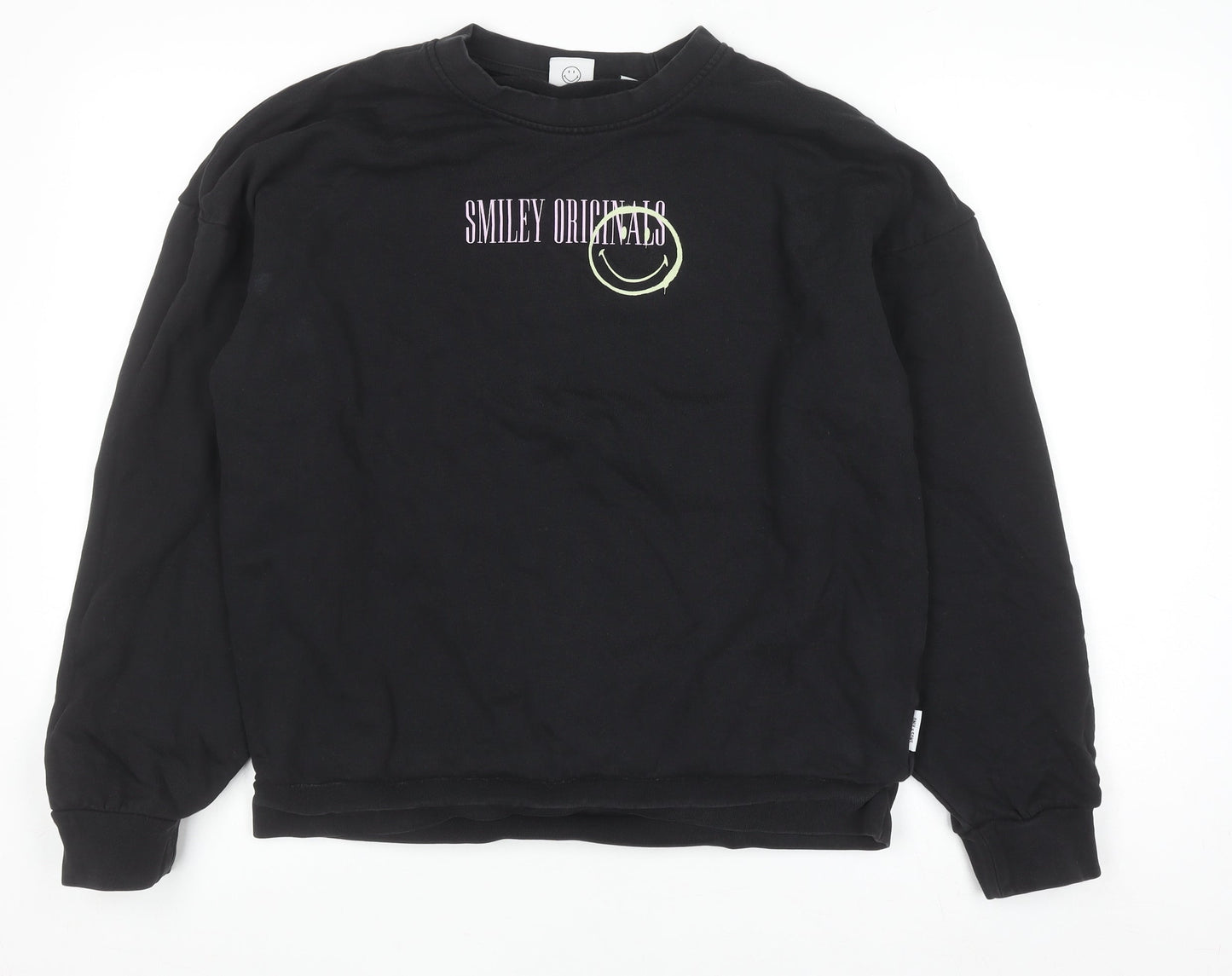 Smiley Originals Men's Black M Pullover Crew Neck Graphic Sweatshirt