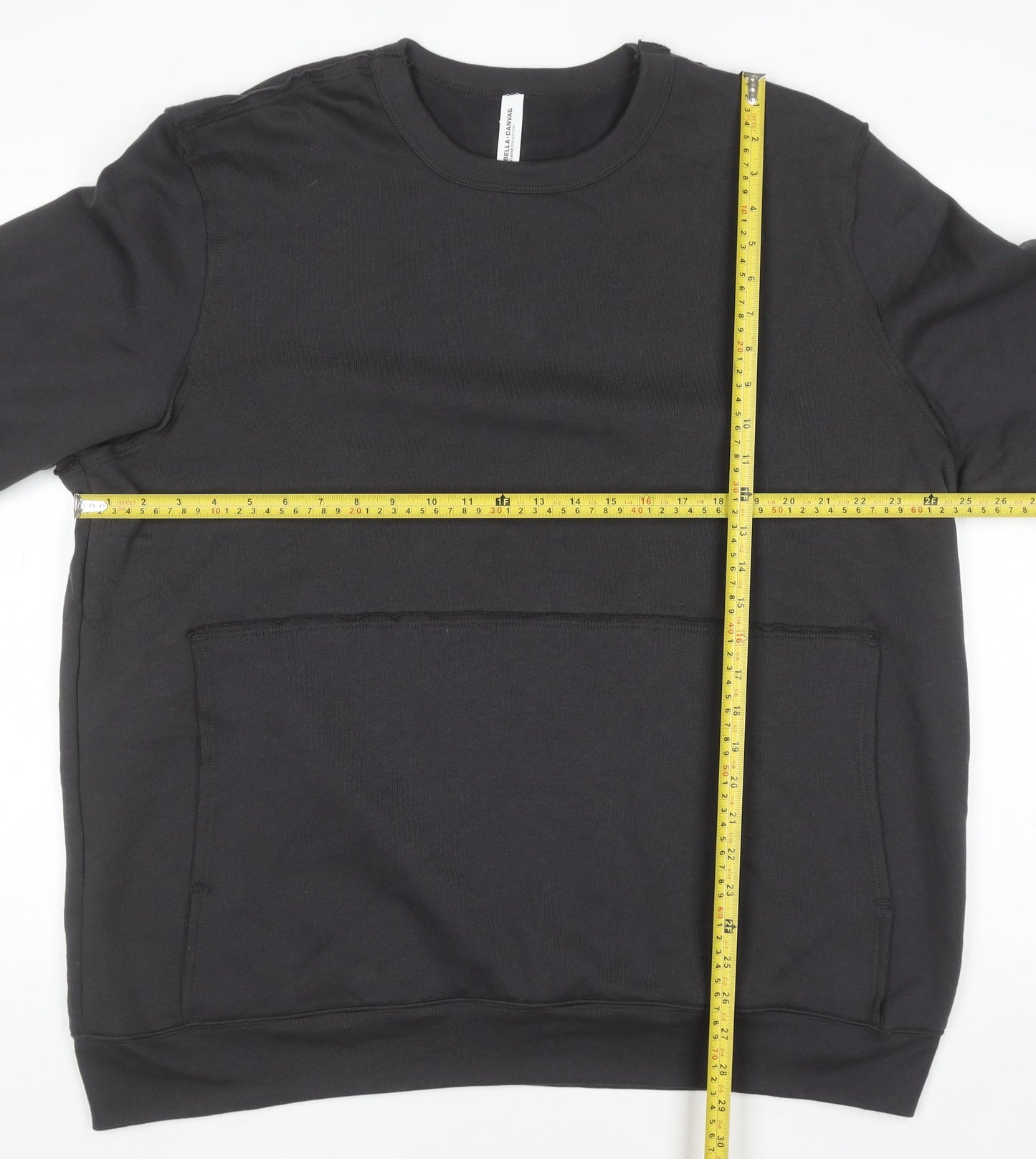 Bella + Canvas Men's Black XL Fleece Pullover Sweatshirt