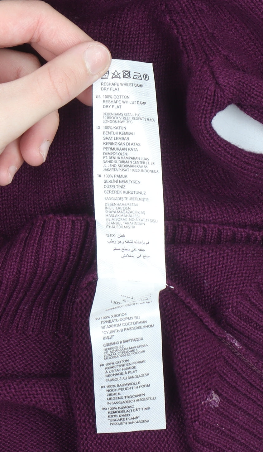 Maine New England Men's Purple V-Neck Cotton Jumper XL