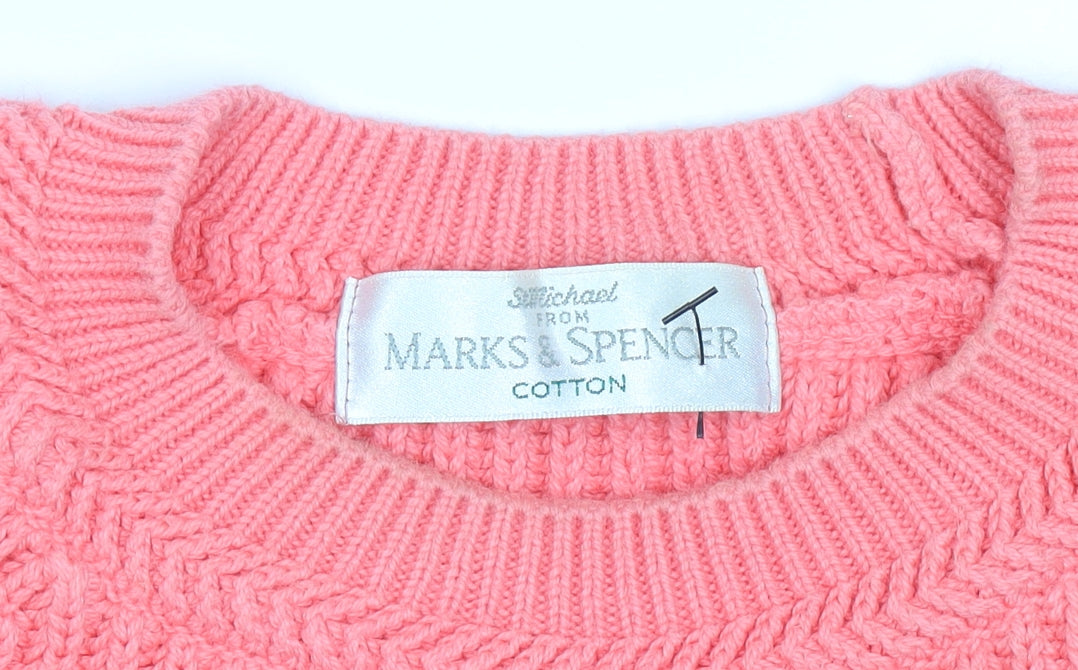 Marks and Spencer Women’s Pink Cotton Knit Jumper Size 10