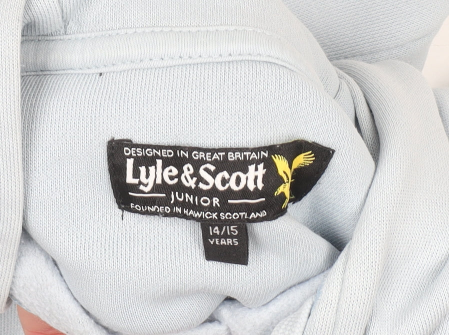 Lyle & Scott Junior Boys Blue Pullover Hoodie 14-15 Years Cotton Blend
