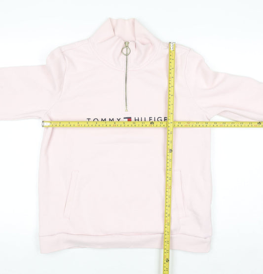 Tommy Hilfiger Women's Pink 1/2 Zip Pullover Sweatshirt Size M