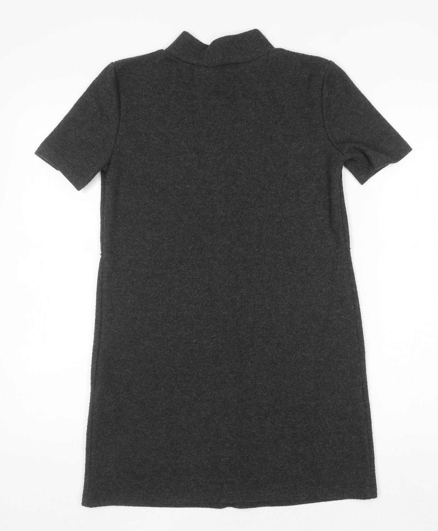 Zara Women Grey Short Sleeve Shift Dress Size S