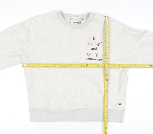Scotch & Soda Womens Grey Pullover Sweatshirt Small Organic Cotton