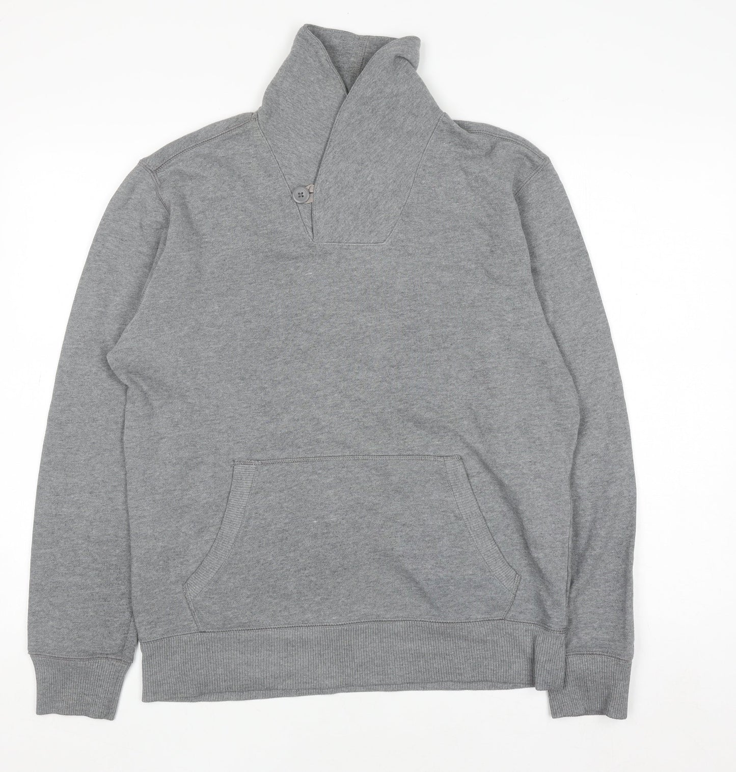 Gap Women Grey Pullover Sweatshirt with Button Neck M