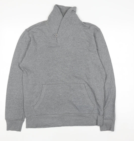 Gap Women Grey Pullover Sweatshirt with Button Neck M