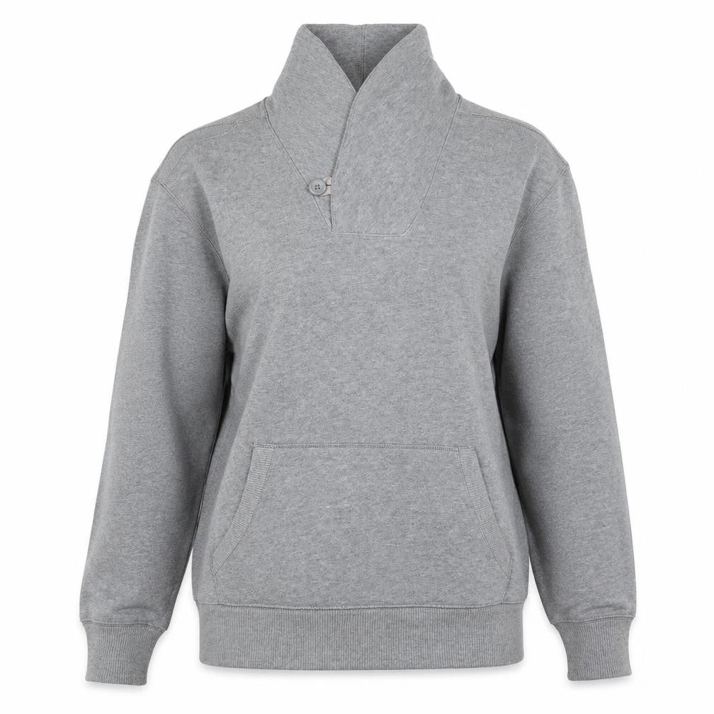 Gap Women Grey Pullover Sweatshirt with Button Neck M