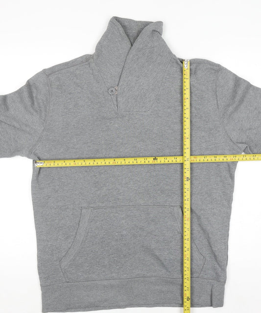 Gap Women Grey Pullover Sweatshirt with Button Neck M