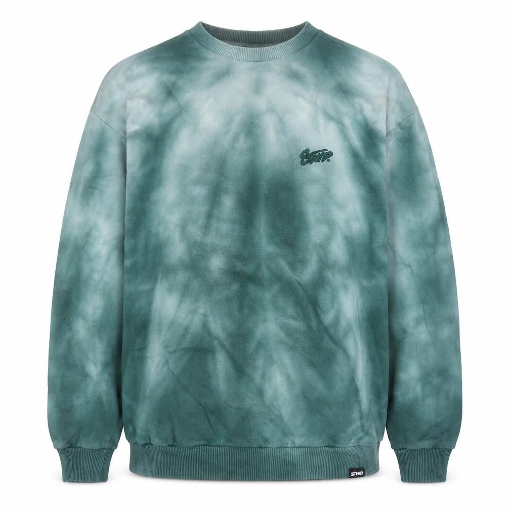 Pull & Bear Men’s Green Tie Dye Pullover Sweatshirt Size S