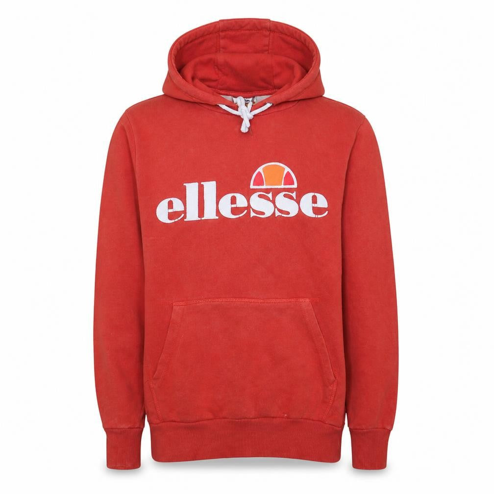 Ellesse Men's Red Pullover Hoodie Medium Logo Sportswear