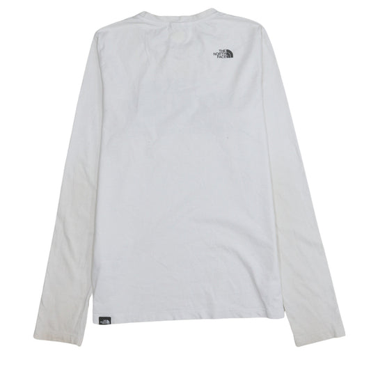 The North Face Boys White Cotton Long Sleeve Logo T-Shirt XL